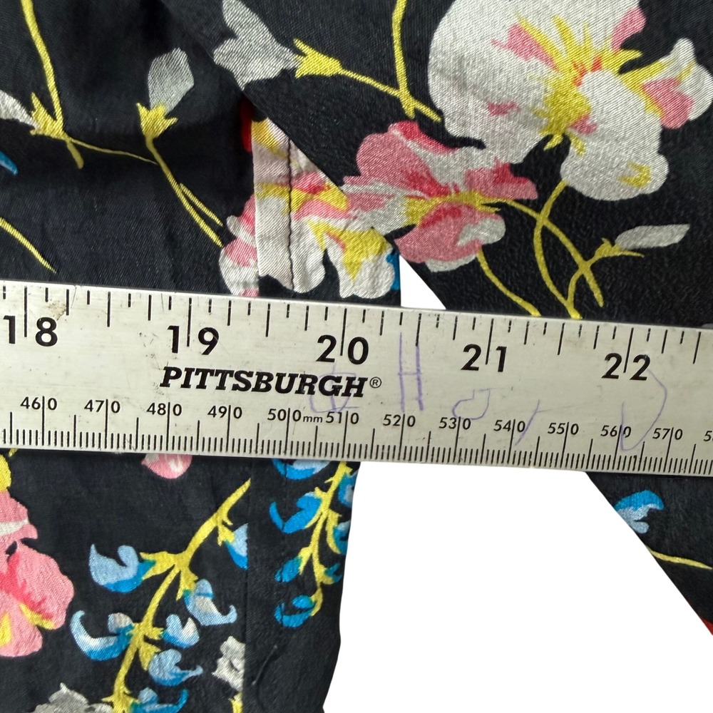 Equipment Femme‎ 100% Silk Floral Button Down Shirt Black Multi Size Small - Picture 9 of 9